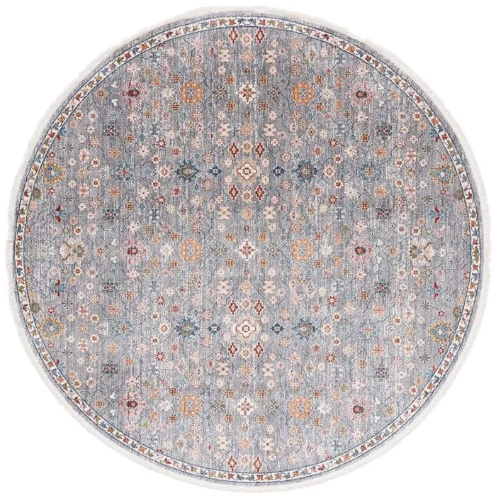 Lauren Ralph Lauren – Kempton Rug – 6-7in X 6-7in Round – Grey Blue / Rust