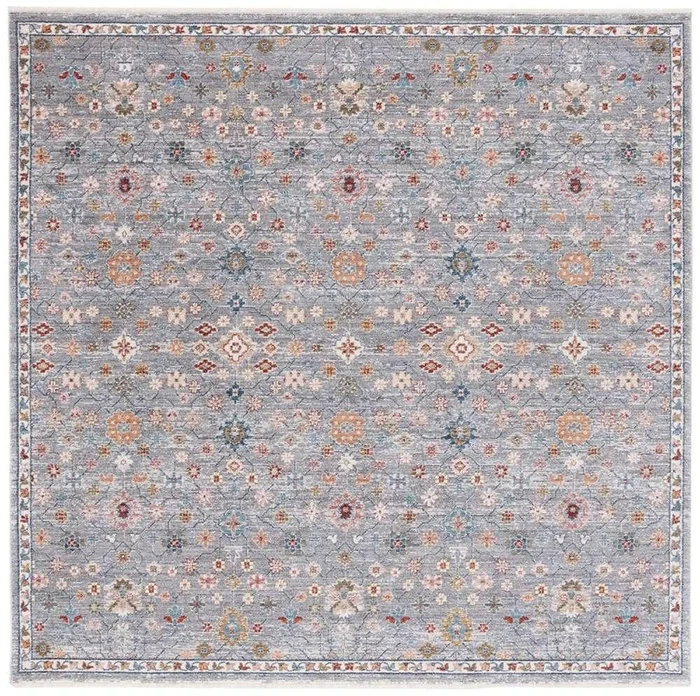 Lauren Ralph Lauren – Kempton Rug – 6-7in X 6-7in Square – Grey Blue / Rust