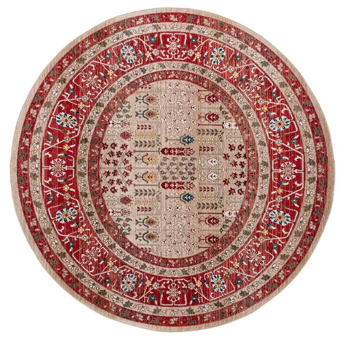 Lauren Ralph Lauren – Margaux Rug – 6-7in X 6-7in Round – Red / Beige