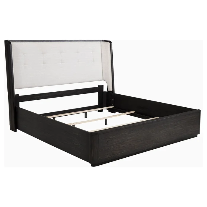 Leandro 55-inch Queen Wingback Bed Burnished Black