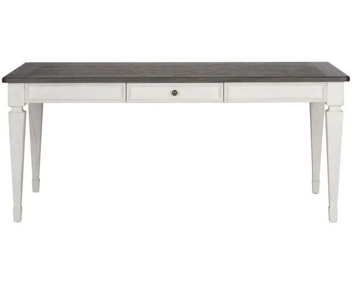 Liberty Furniture Allyson Park Rectangular Leg Dining Table in White/Charcoal