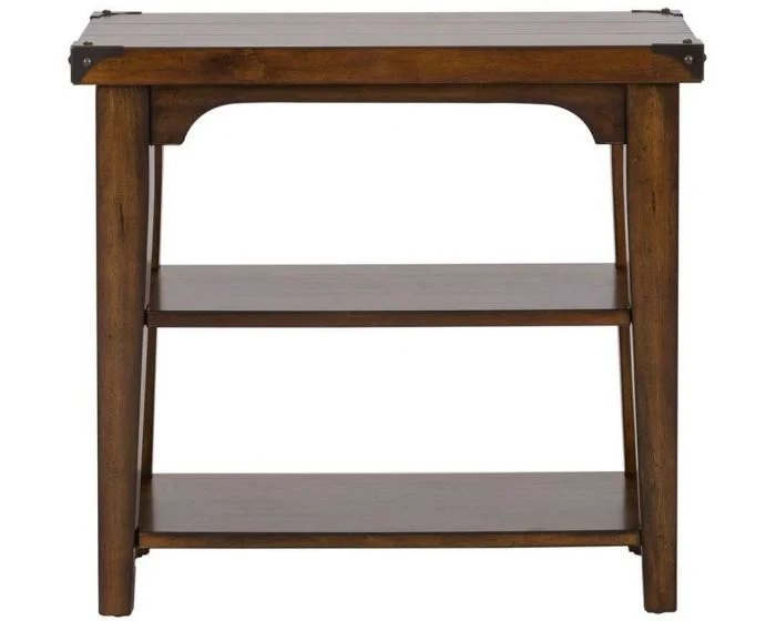 Liberty Furniture Aspen Skies Chair Side Table in Russet Brown