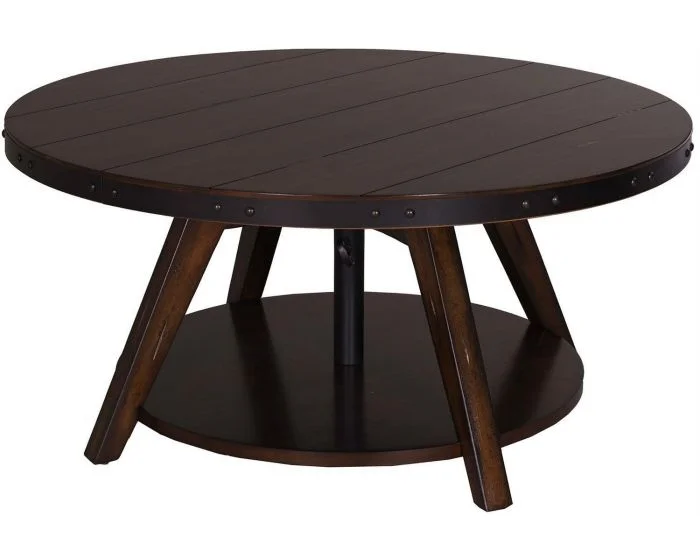 Liberty Furniture Aspen Skies Motion Cocktail Table in Russet Brown