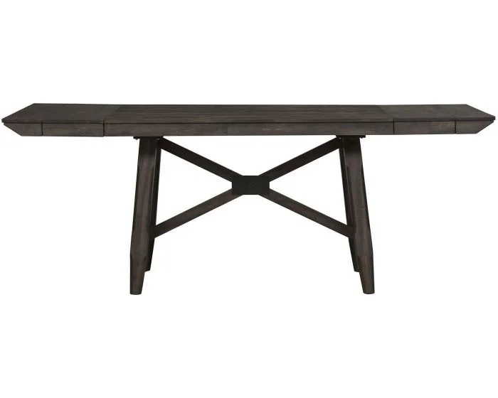 Liberty Furniture Double Bridge Trestle Dining Table in Dark Chestnut