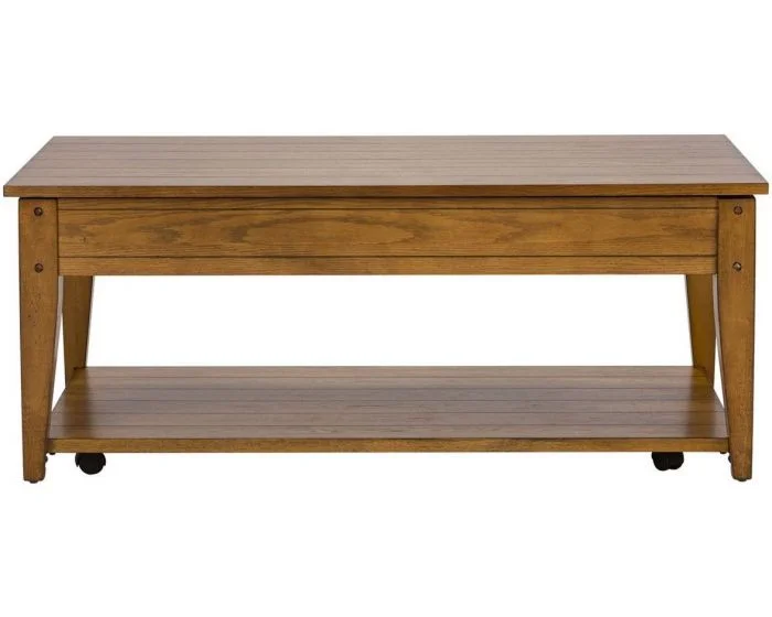 Liberty Furniture Lake House Lift Top Cocktail Table in Oak