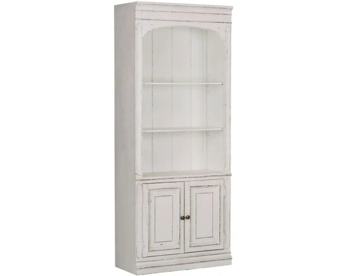 Liberty Furniture Magnolia Manor Bunching Bookcase in Antique White