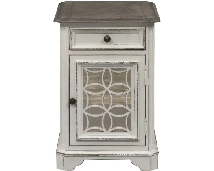 Liberty Furniture Magnolia Manor Chair Side Table in Antique White