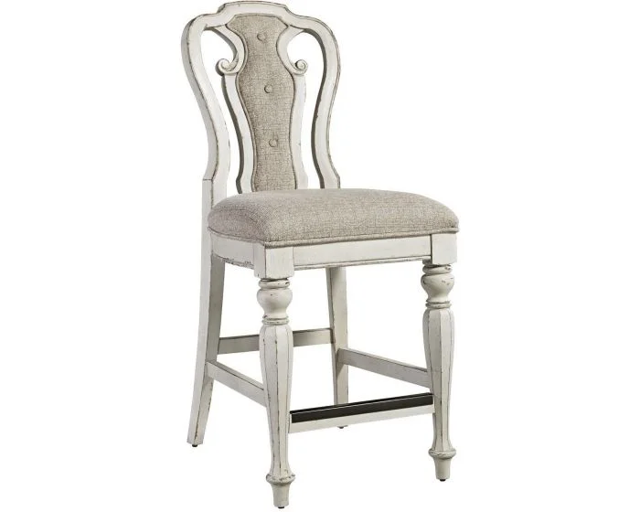 Liberty Furniture Magnolia Manor Counter Height Chair in Antique White
