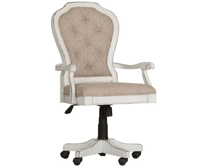 Liberty Furniture Magnolia Manor Jr Executive Desk Chair in Antique White