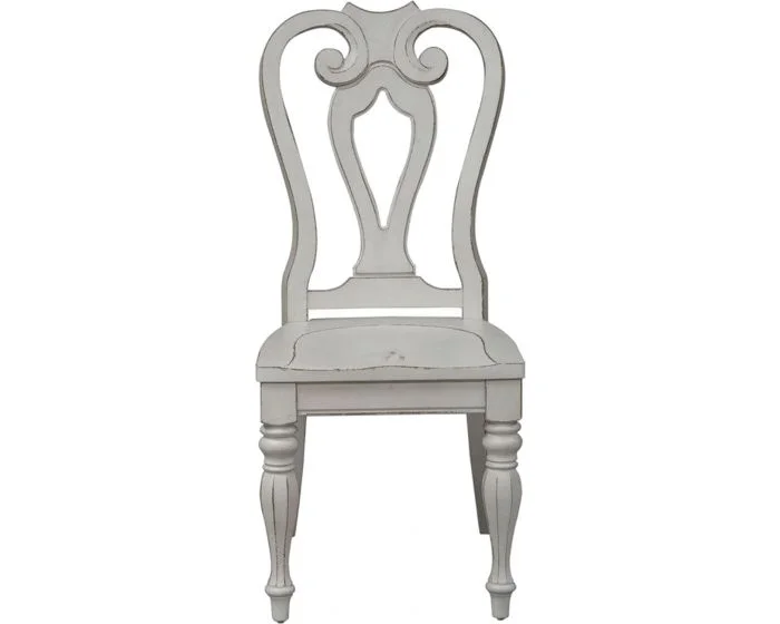 Liberty Furniture Magnolia Manor Splat Back Side Chair in Antique White