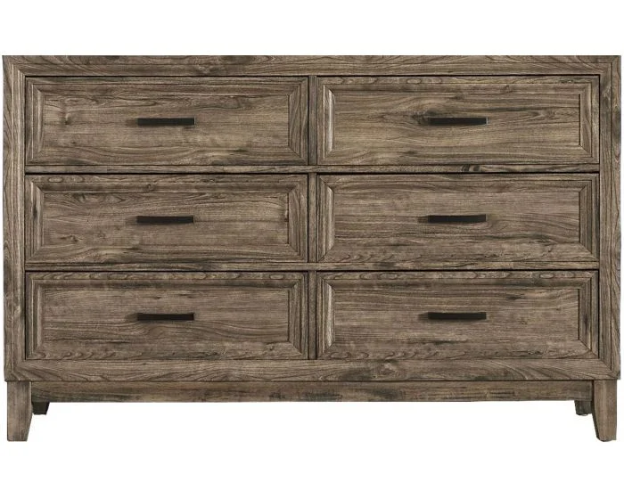 Liberty Furniture Ridgecrest Six Drawer Dresser in Cobblestone
