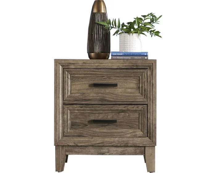Liberty Furniture Ridgecrest Two Drawer Nightstand in Cobblestone