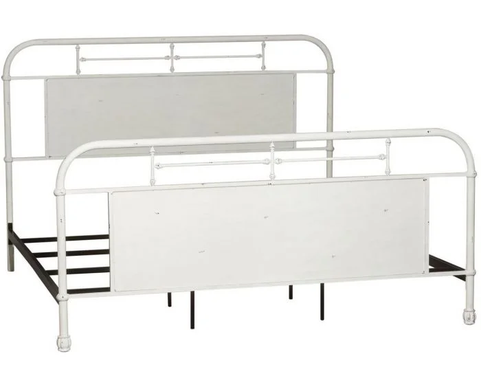 Liberty Furniture Vintage Series Queen Metal Bed , Antique White