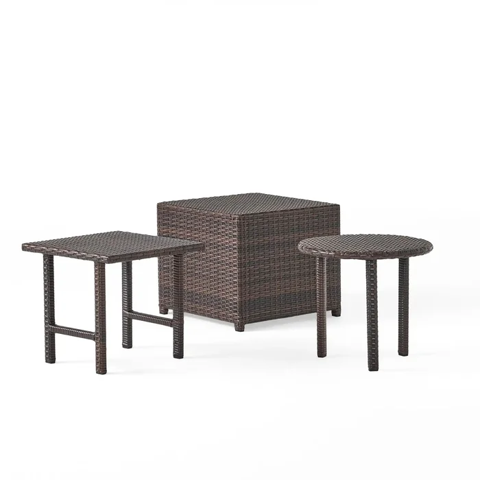 Lido – 3 Pieces Table Set – Brown Multi
