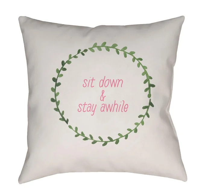 Livabliss – Stay Awhile 18inLx18inW Accent Pillow – QTE058-1818