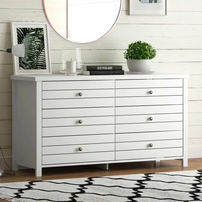 Living Essentials by Hillsdale – Harmony Wood 6 Drawer Dresser, Matte White – 5271-716
