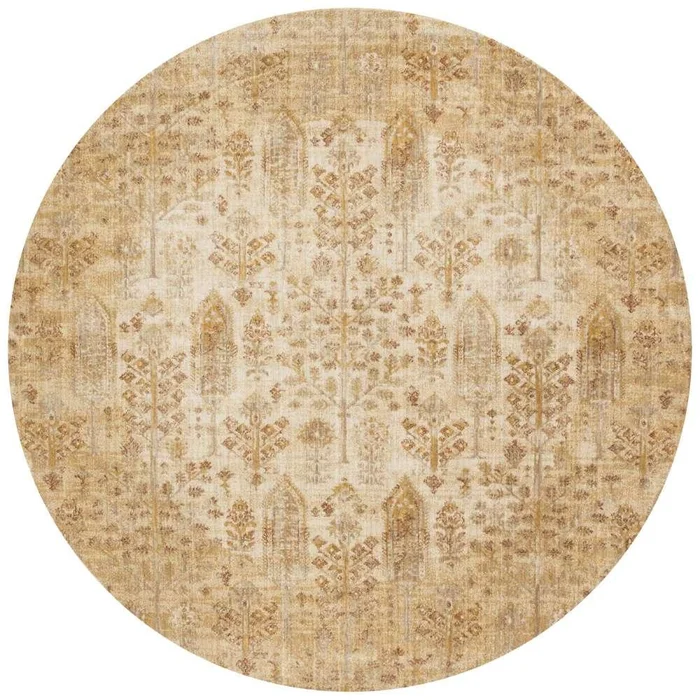 Loloi – Anastasia Ant. Ivory / Gold 5-3in x 5-3in Round Area Rug – ANASAF-11AIGO530R