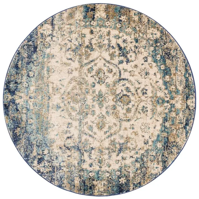 Loloi – Anastasia Blue / Ivory 5-3in x 5-3in Round Area Rug – ANASAF-06BBIV530R