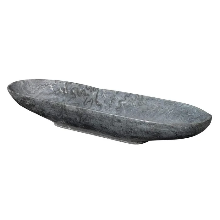 Long Oval Marble Bowl in Grey Marble
