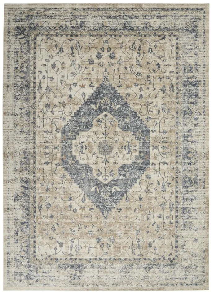Malta by Kathy Ireland Home – MAI11 Ivory/Blue 710in x 1010in Area Rug – MAI11-99446495013 – CLOSEOUT