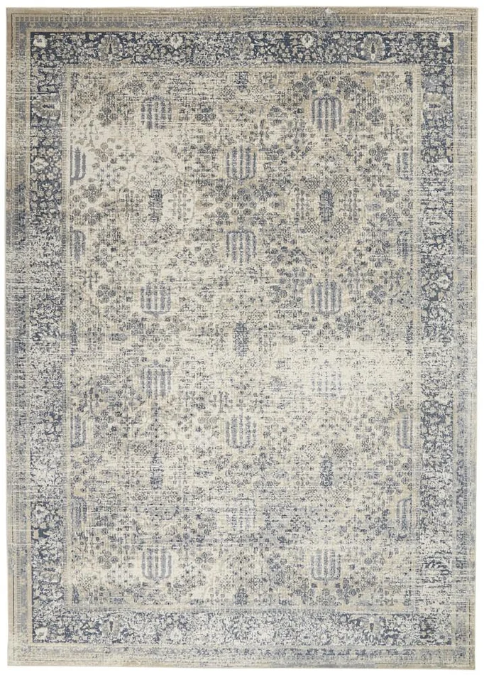 Malta by Kathy Ireland Home – MAI12 Ivory/Blue 710in x 1010in Area Rug – MAI12-99446495099 – CLOSEOUT