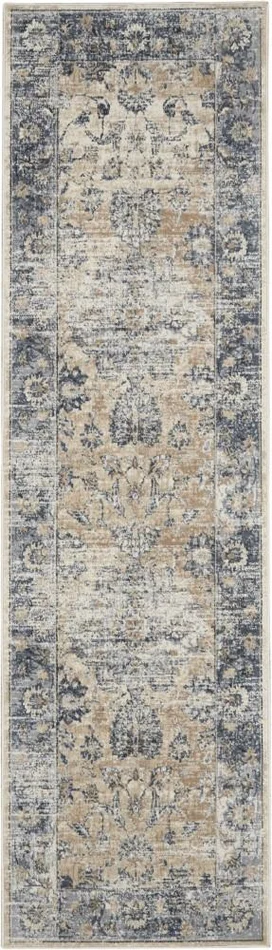 Malta by Kathy Ireland Home – MAI13 Blue/Ivory 22in x 77in Area Rug – MAI13-99446495365 – CLOSEOUT
