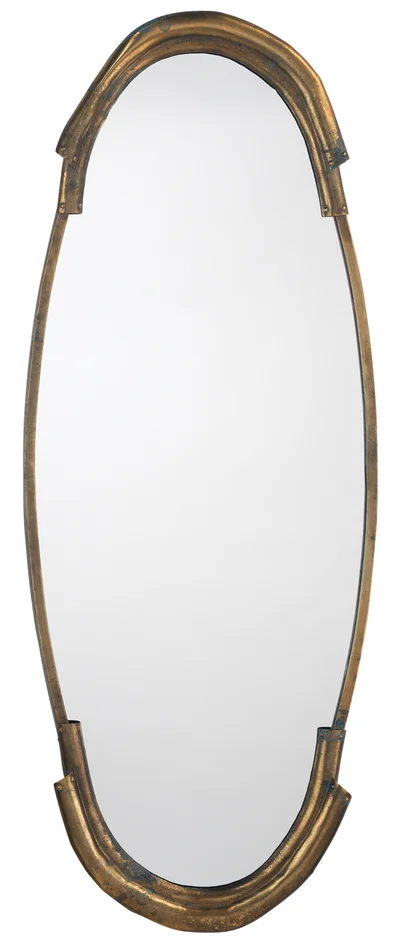 Margaux Metal Mirror, Antique Brass