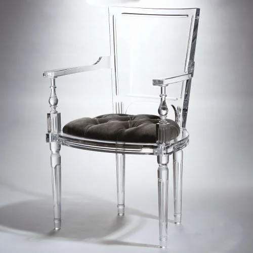 Marilyn Acrylic Arm Chair with Mohair Seat
