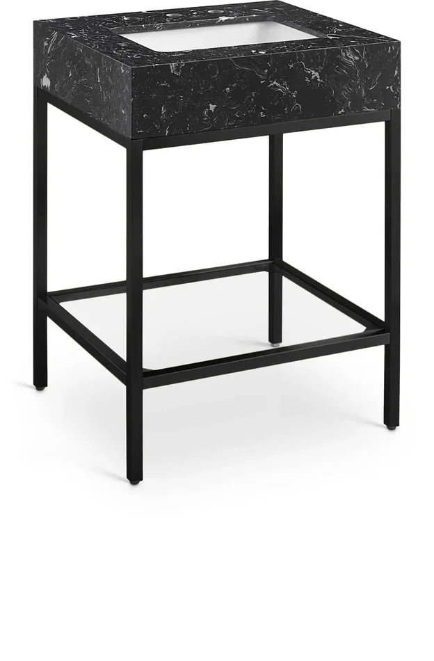 Marmo – Engineered Marble Bathroom Vanity With Black Base