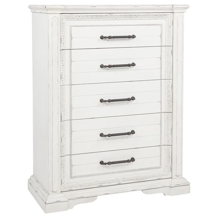 McKinney 5-drawer Bedroom Chest of Drawers Vintage White