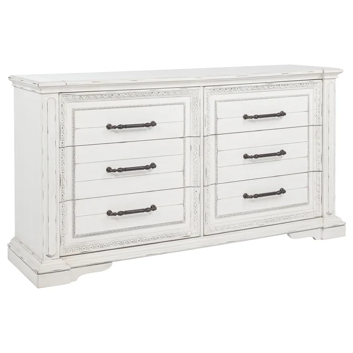 McKinney 6-drawer Bedroom Dresser Cabinet Vintage White