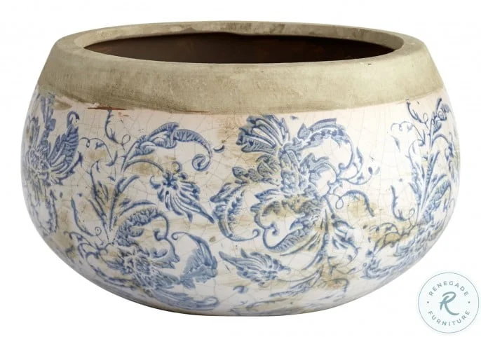 Medium Isela Planter – Blue-Cyan