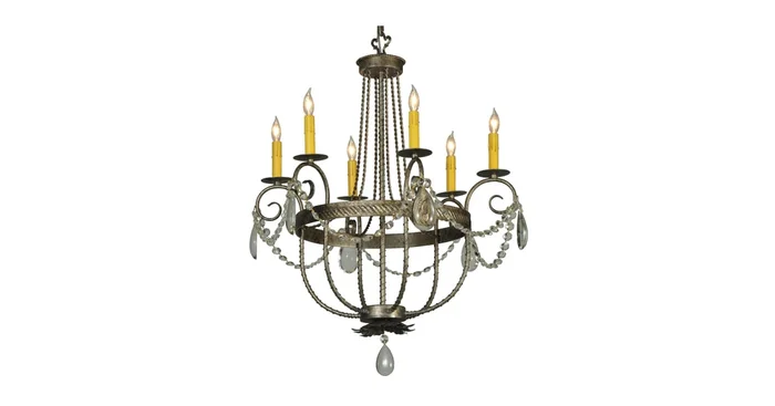 Meyda Tiffany Antonia 6 Light 29″ Wide Crystal Candle Style Chandelier