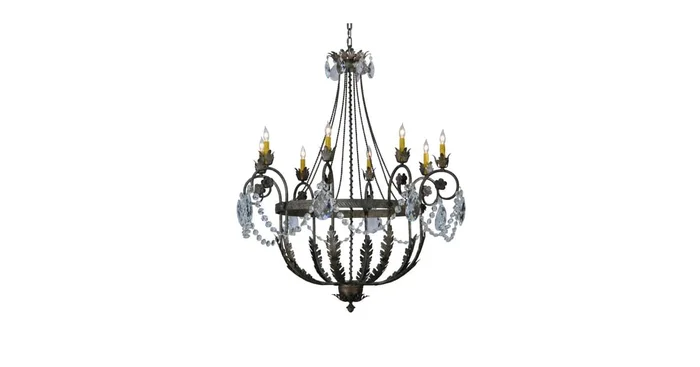 Meyda Tiffany Antonia 8 Light 43″ Wide Crystal Candle Style Chandelier