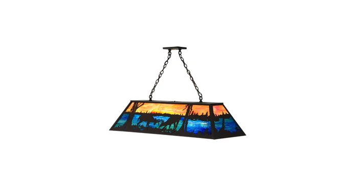 Meyda Tiffany Battling Bucks 9 Light 48″ Wide Linear Pendant