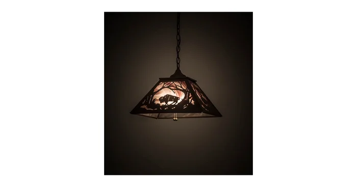 Meyda Tiffany Buffalo at Dawn 2 Light 22″ Wide Pendant