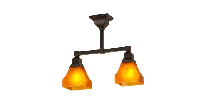 Meyda Tiffany Bungalow 2 Light 17″ Wide Semi-Flush Linear Ceiling Fixture