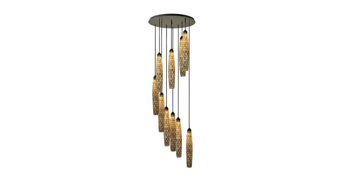 Meyda Tiffany Checkers 10 Light 48″ Wide Multi Light Pendant