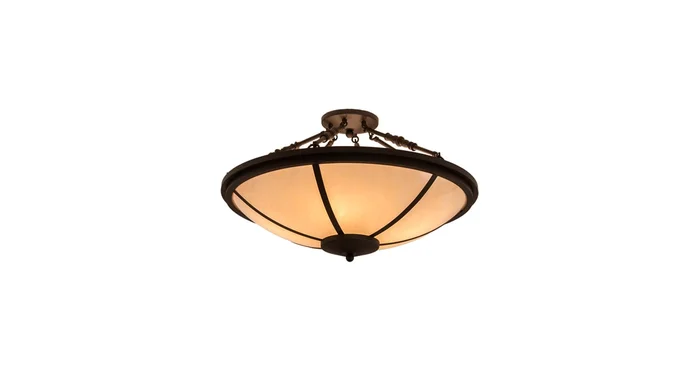 Meyda Tiffany Commerce 4 Light 31″ Wide Semi-Flush Bowl Ceiling Fixture – Oil Rubbed Bronze Finish