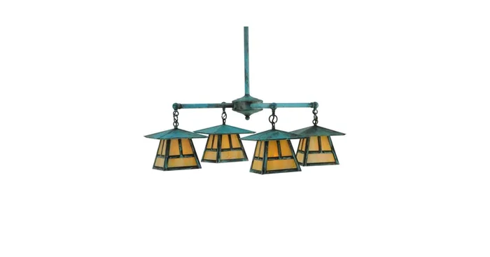 Meyda Tiffany Craftsman Signature 4 Light 32″ Wide Semi-flush Ceiling Fixture