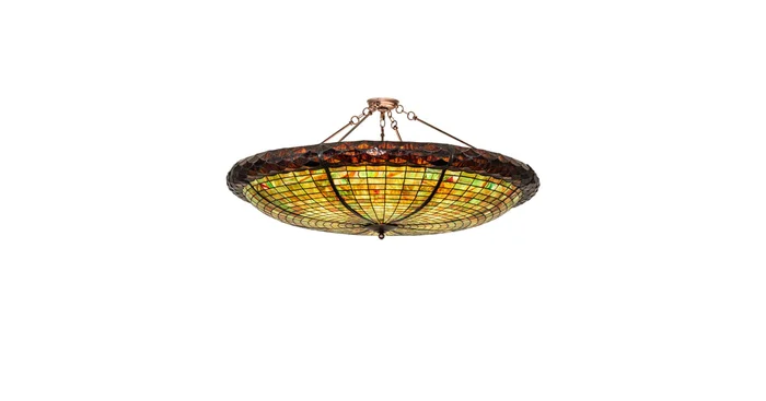 Meyda Tiffany Greenbriar Oak 6 Light 48″ Wide Semi-Flush Bowl Ceiling Fixture