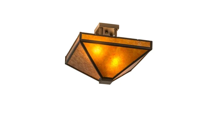 Meyda Tiffany Mission Prime 2 Light 24″ Wide Semi-Flush Ceiling Fixture – Bronze Finish