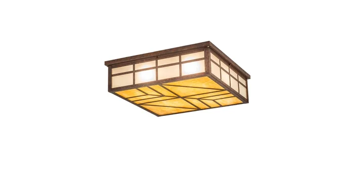 Meyda Tiffany Santa Fe 4 Light 39″ Wide Flush Mount Square Ceiling Fixture