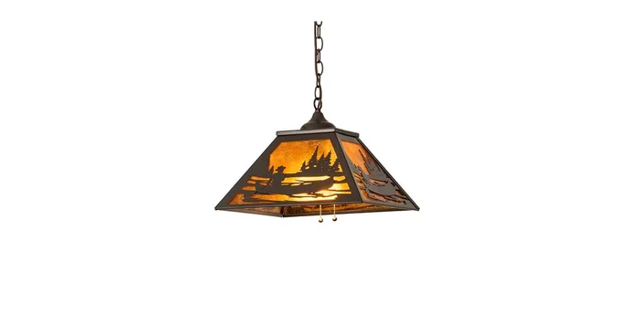 Meyda Tiffany Square Canoe 2 Light 23″ Wide Pendant