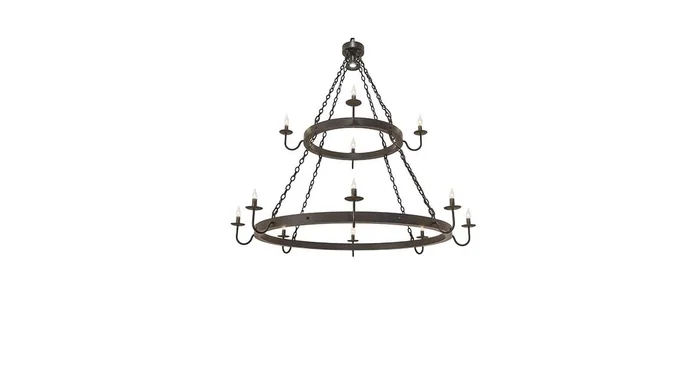 Meyda Tiffany Suffolk 12 Light 60″ Wide Taper Candle Style Chandelier