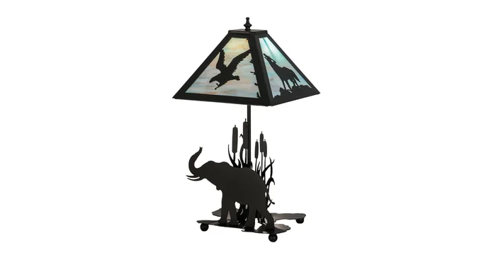 Meyda Tiffany Wildlife on the Loose 22″ Tall Buffet Table Lamp