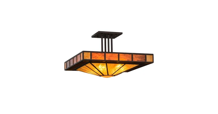 Meyda Tiffany Zuvan Prime 4 Light 34″ Wide Semi-Flush Square Ceiling Fixture