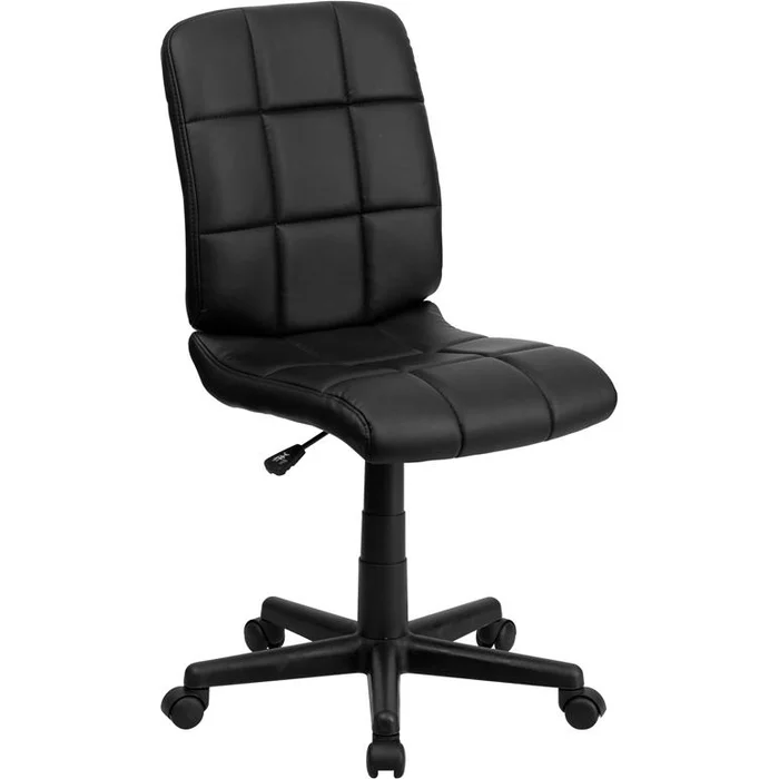 Mid-Back Black Quilted Vinyl Swivel Task Office Chair By Flash Furniture – Black