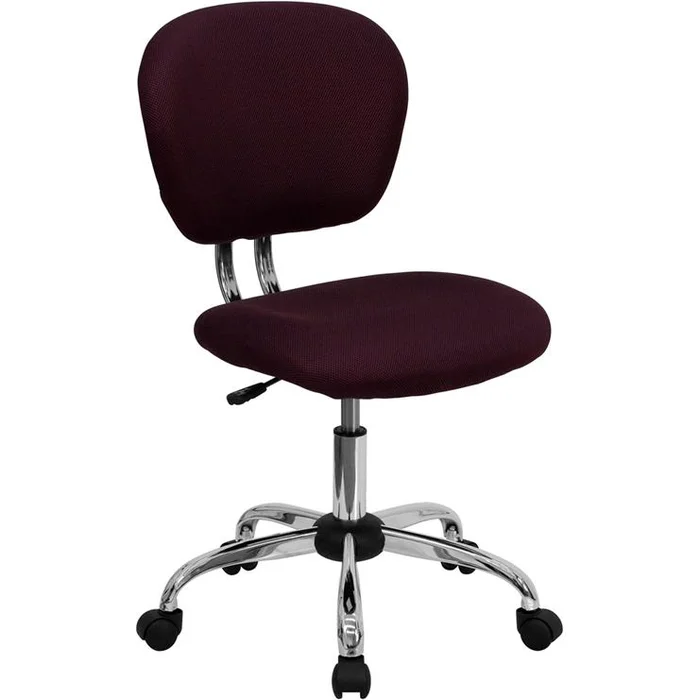 Mid-Back Burgundy Mesh Padded Swivel Task Office Chair With Chrome Base By Flash Furniture – Burgundy