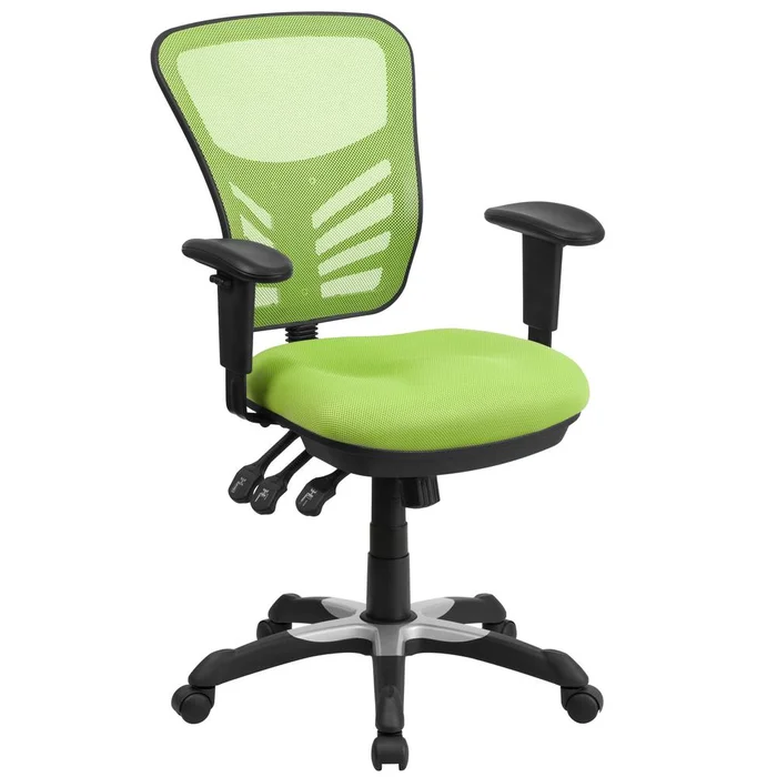 Mid-Back Green Mesh Multifunction Executive Swivel Ergonomic Office Chair With Adjustable Arms By Flash Furniture – Green
